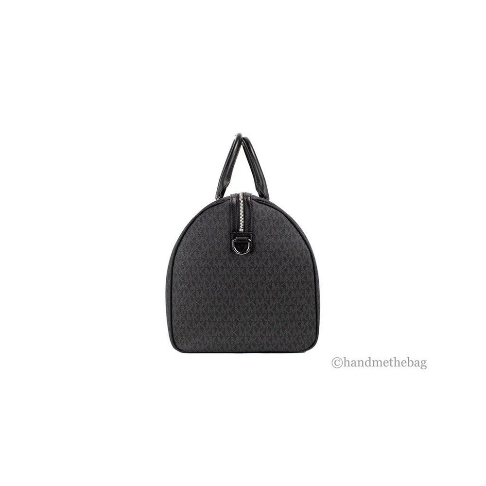 NEW Michael Kors Harrison Black Large Duffle Bag PVC Travel Weekender Luggage - Picture 7 of 12